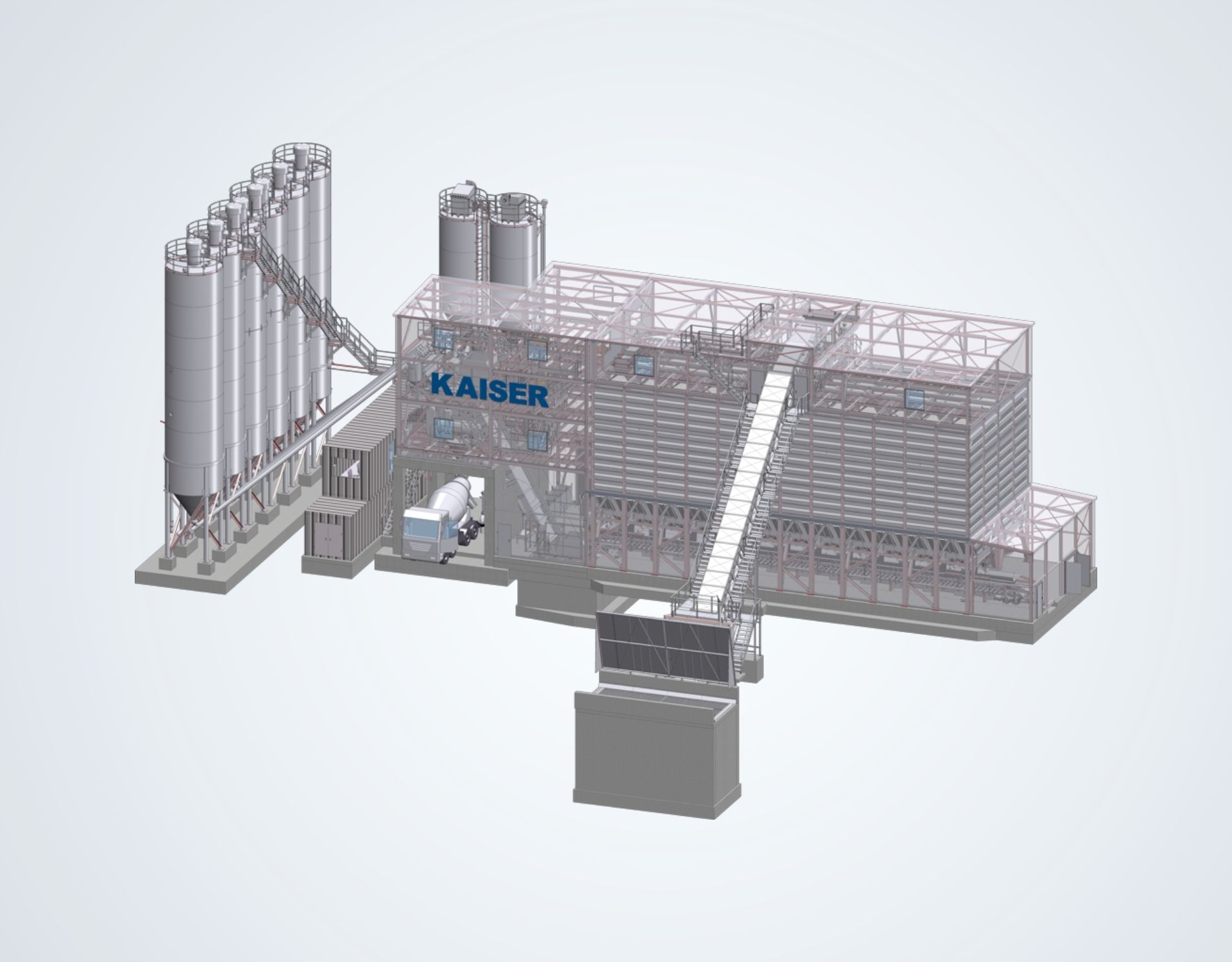 3D Modell einer Reihenbunkeranlage