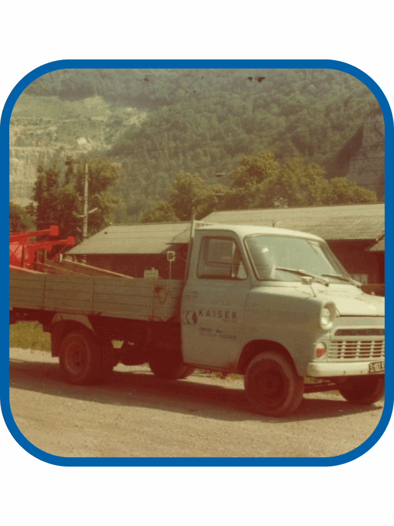 Bild eines alten Firmenwagens von Kaiser GmbH um 1972