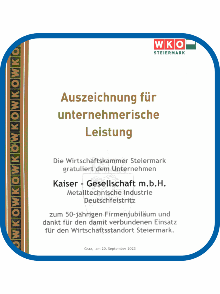 50. Jahre Firma KAISER Ges.m.b.H.
